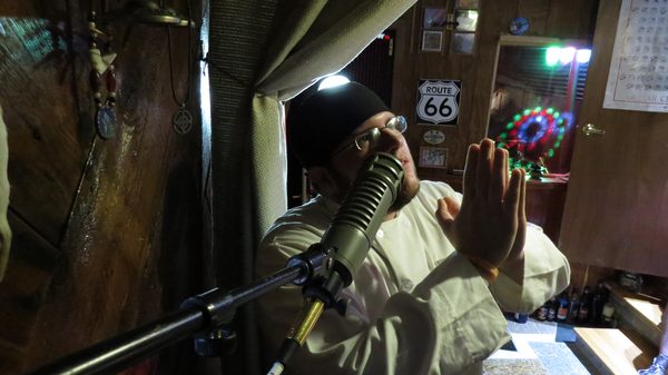 Christo at the mic in the vocal booth