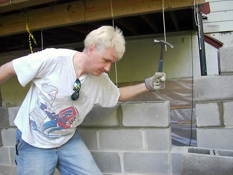 Rick building the studio